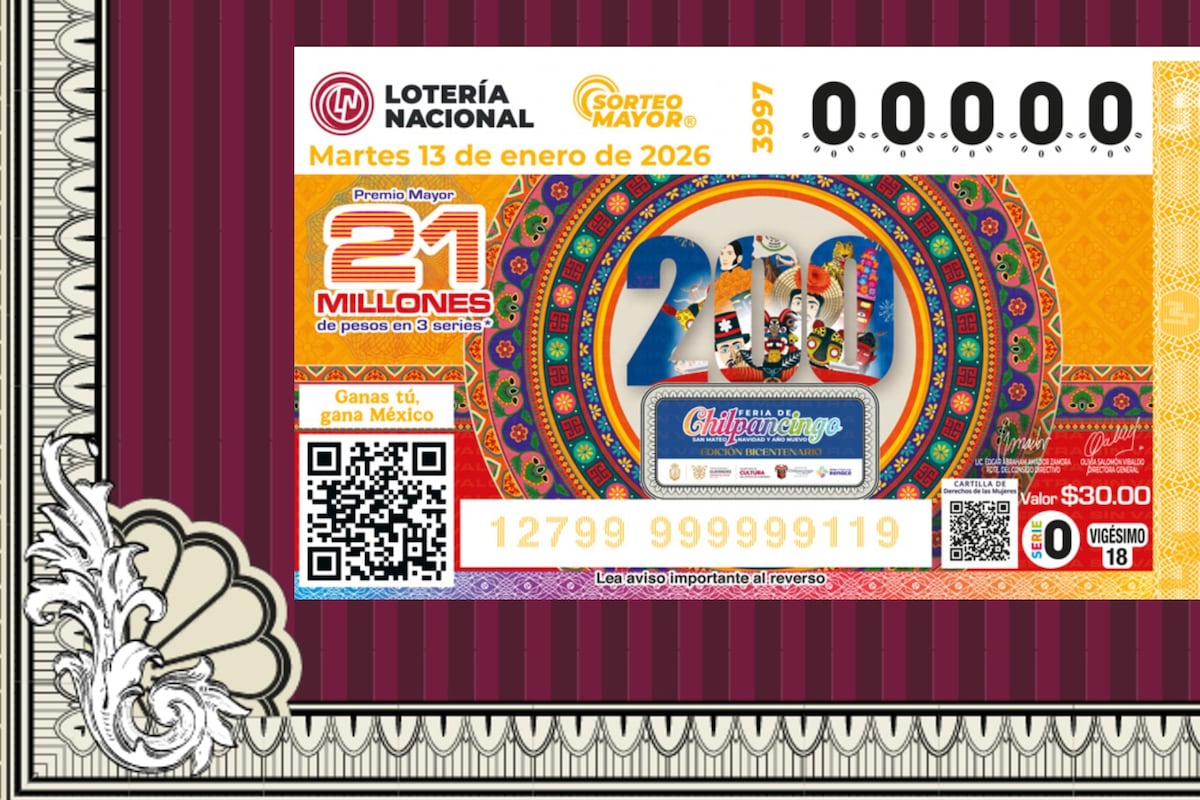 Resultados Lotería Nacional martes 13 de enero 2026: números ganadores del Sorteo Mayor 3997